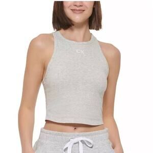 Calvin Klein Performance Women's GREY  Racerback Crop Top size Large New